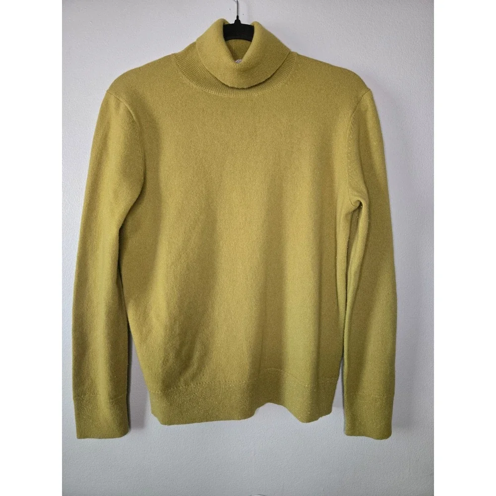 Lafayette 148 New York 100% Cashmere Turtleneck Sweater Green Size L‎